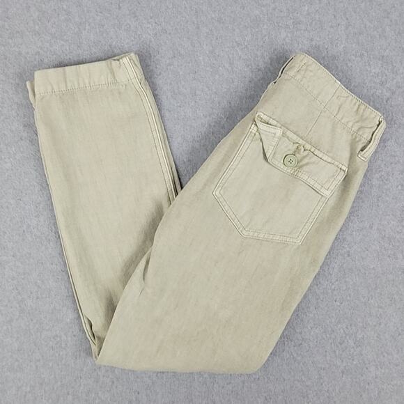 Lucky Brand Pants Womens Sz 00/24 Mid Rise Utility Straight Green Cropped Length - Picture 1 of 13